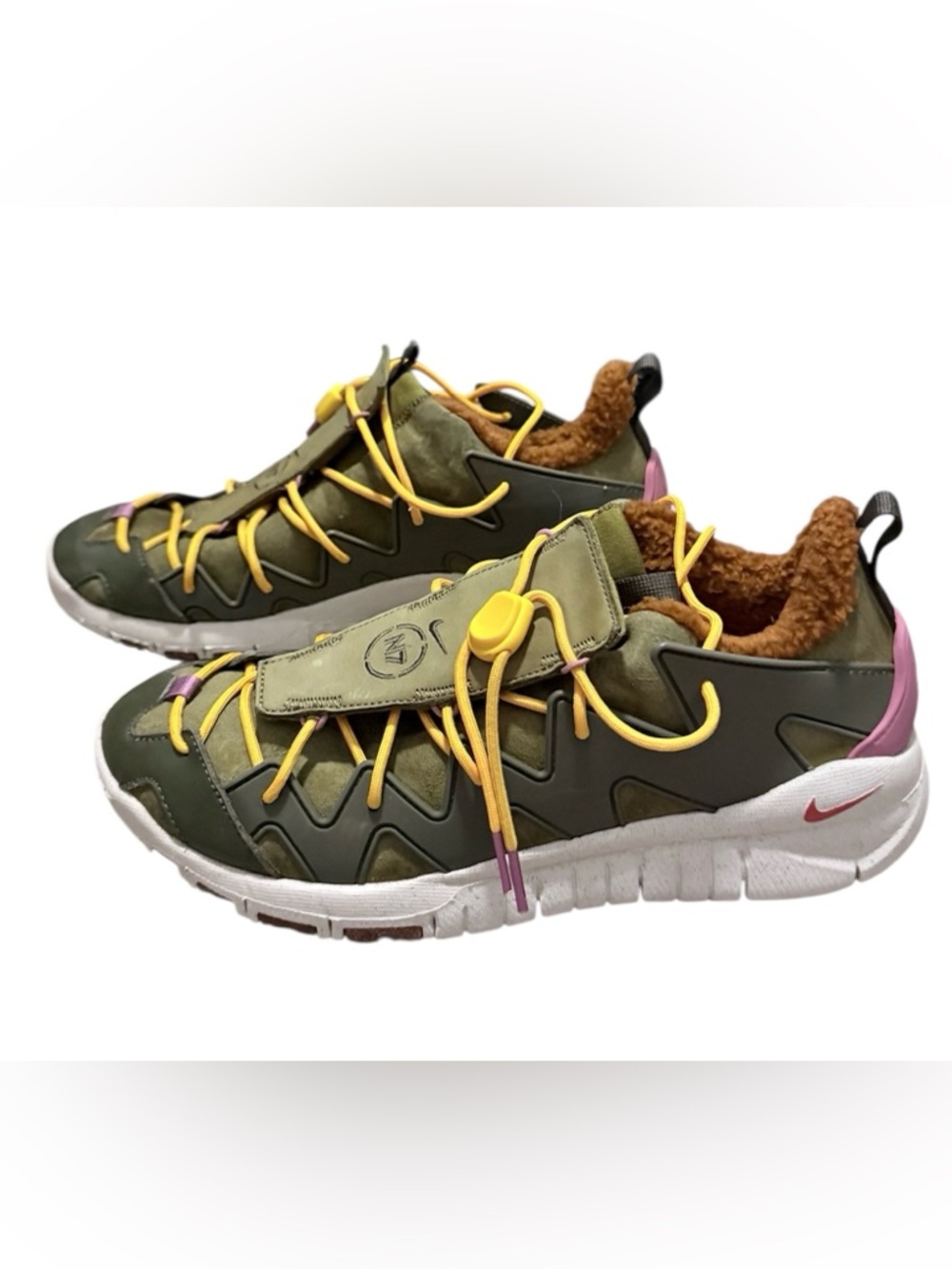 Nike Free Crater N7 men’s 11 olive, khaki, brown and red lined 
Hiking shoes